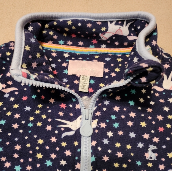 Joules, Girls, Quarter-zip pullover, Unicorn Navy, Size 9 / 10 Y. - Picture 2 of 5